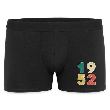1952 - Jahrgang 1952 - Baujahr 1952 - Männer Boxer Shorts - Schwarz - Vorne