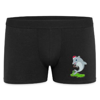 Dolphin Christmas Candy Cane - Men's Boxer Shorts - black - Front