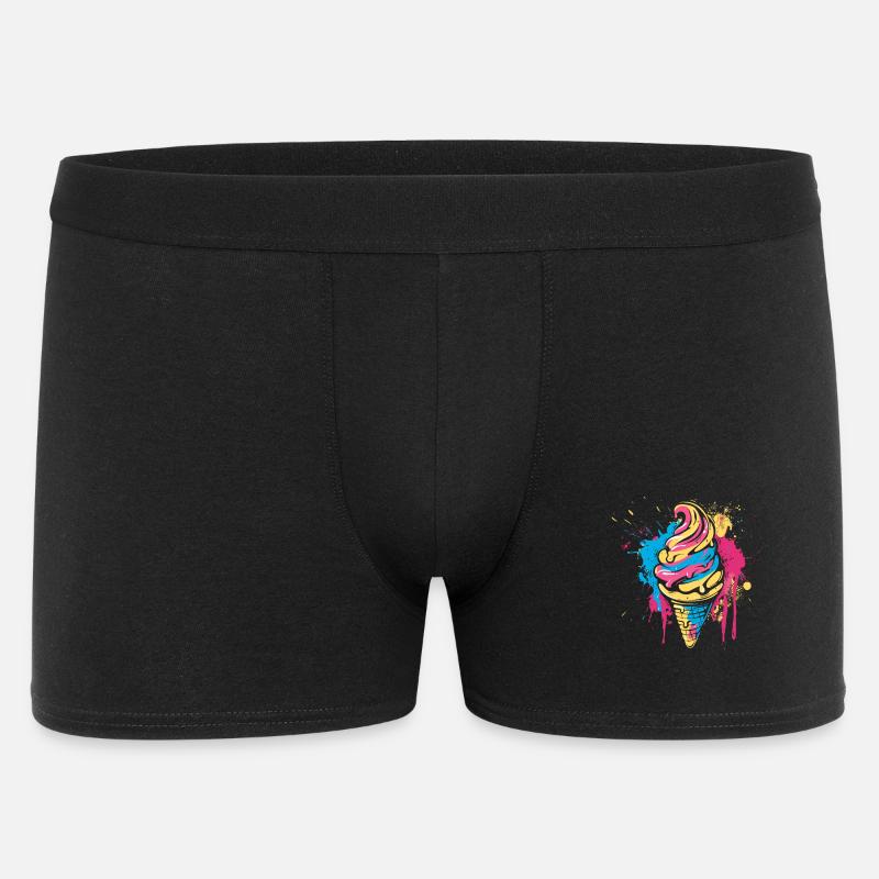 Eiswaffel Farbklecks - Männer Boxer Shorts - Schwarz