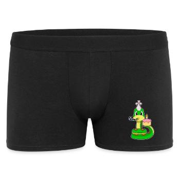 Schlange Geburtstag Tröte - Männer Boxer Shorts - Schwarz - Vorne
