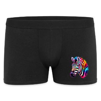 Zebra - Männer Boxer Shorts - Schwarz - Vorne