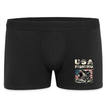USA Fishing Vintage Monster Hai - Männer Boxer Shorts - Schwarz - Vorne