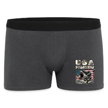 USA Pêche Vintage Monster Shark - Boxer Homme - charbon - Devant