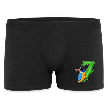 Motif Oiseau 7ème Anniversaire - 7 ans - Boxer Homme - noir - Devant