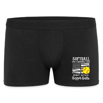 Softball Softball Papa - Männer Boxer Shorts - Schwarz - Vorne