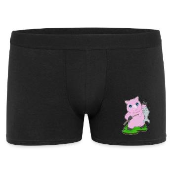 Schwein Angler Fisch Angeln - Männer Boxer Shorts - Schwarz - Vorne