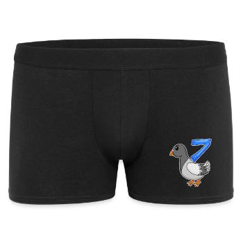 7. Geburtstag Motiv Taube - sieben Jahre alt - Männer Boxer Shorts - Schwarz - Vorne
