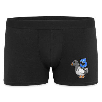 3. Geburtstag Motiv Taube - drei Jahre alt - Männer Boxer Shorts - Schwarz - Vorne