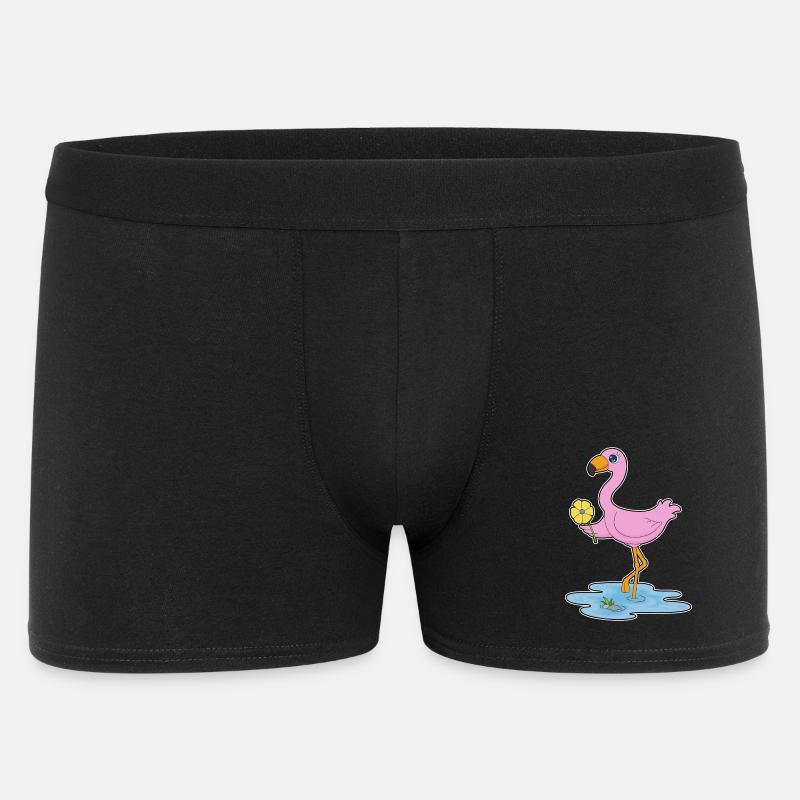 Flamingo Blume - Männer Boxer Shorts - Schwarz