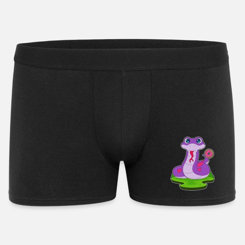 Schlange Donut - Männer Boxer Shorts - Schwarz