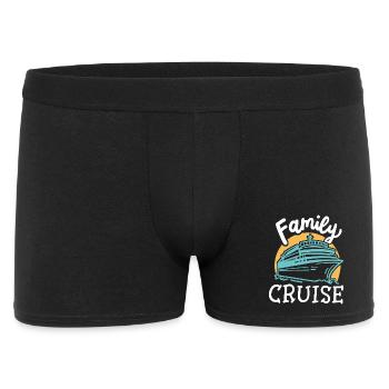 Familien Kreuzfahrt - Männer Boxer Shorts - Schwarz - Vorne