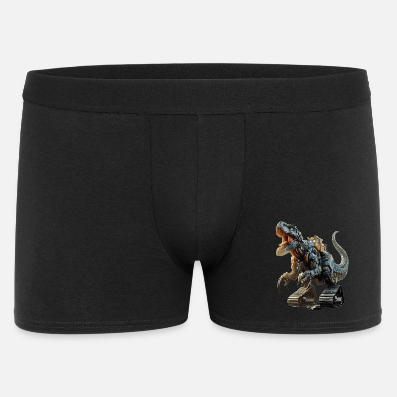 Bagger T-Rex Dinosaurier - Männer Boxer Shorts - Schwarz