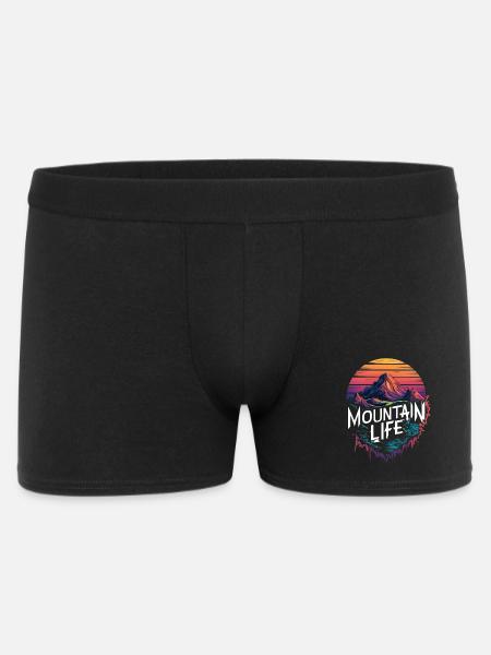 Mountain Life Retro Sunset Design - Men's Boxer Shorts - black
