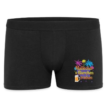 Malle Mallecker Bierchen Trinken Mallorca Bier - Männer Boxer Shorts - Schwarz - Vorne