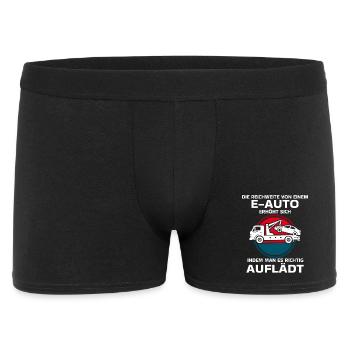 Elektroauto Laden Humor - Männer Boxer Shorts - Schwarz - Vorne