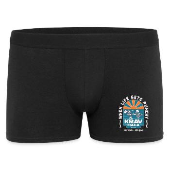 When Life Gets Punchy - Männer Boxer Shorts - Schwarz - Vorne