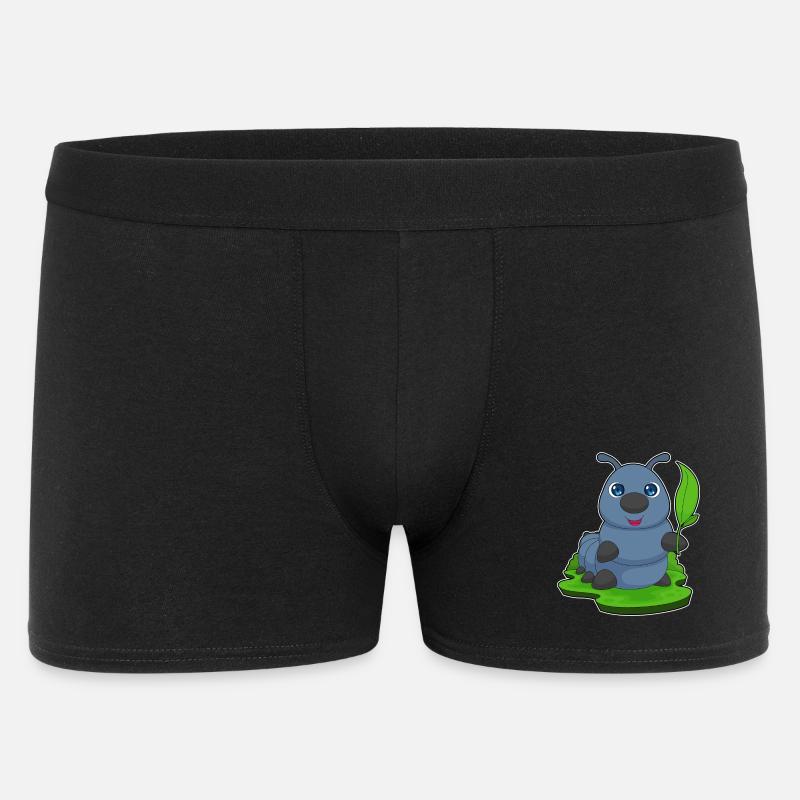 Raupe Blatt - Männer Boxer Shorts - Schwarz