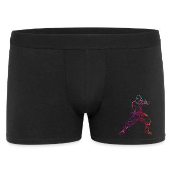 Oldschool Kickboxer - Männer Boxer Shorts - Schwarz - Vorne