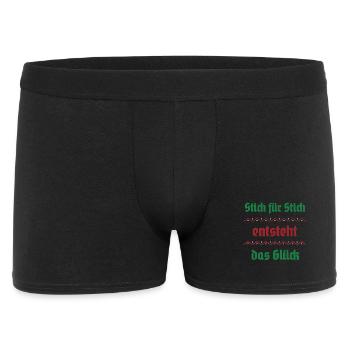 Stitch by stitch, happiness arises - Men's Boxer Shorts - black - Front