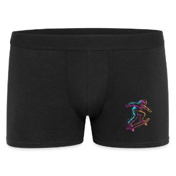 Cartoon Skateboarder Drawing - Men's Boxer Shorts - black - Front