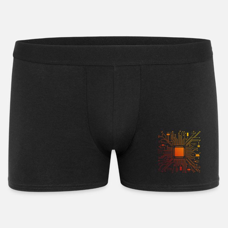 Tech Computer Motherboard Abstract Microchip - Men's Boxer Shorts - black