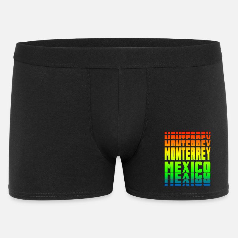 Monterrey Mexiko Regenbogen Design - Männer Boxer Shorts - Schwarz