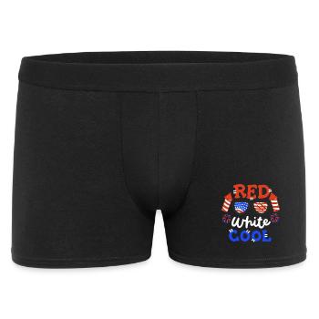 4. Juli Amerika Flagge Feuerwerk - Männer Boxer Shorts - Schwarz - Vorne