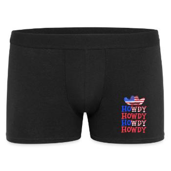 4. Juli Hallo amerikanische Flagge - Männer Boxer Shorts - Schwarz - Vorne