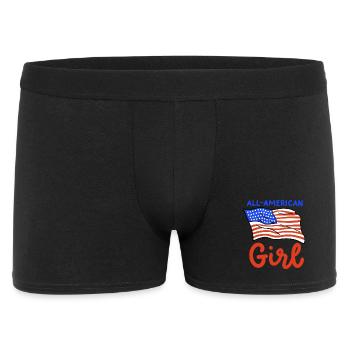4. Juli USA Amerika Flagge - Männer Boxer Shorts - Schwarz - Vorne