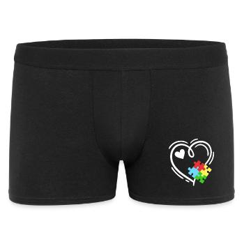 Autismus Puzzleteile Herz - Männer Boxer Shorts - Schwarz - Vorne