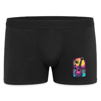 Ukulélé Look Années 80 - Boxer Homme - noir - Devant