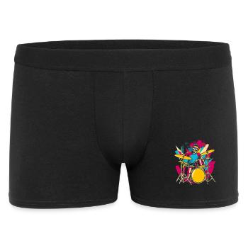 Schlagzeuger Synthwave - Männer Boxer Shorts - Schwarz - Vorne