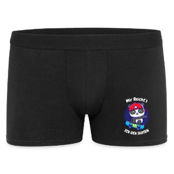 Kleiner Panda auf Skateboard - Männer Boxer Shorts - Schwarz - Vorne