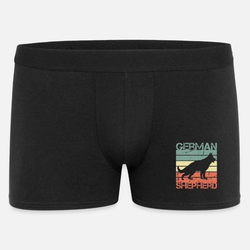 Retro Deutscher Schäferhund - Männer Boxer Shorts - Schwarz