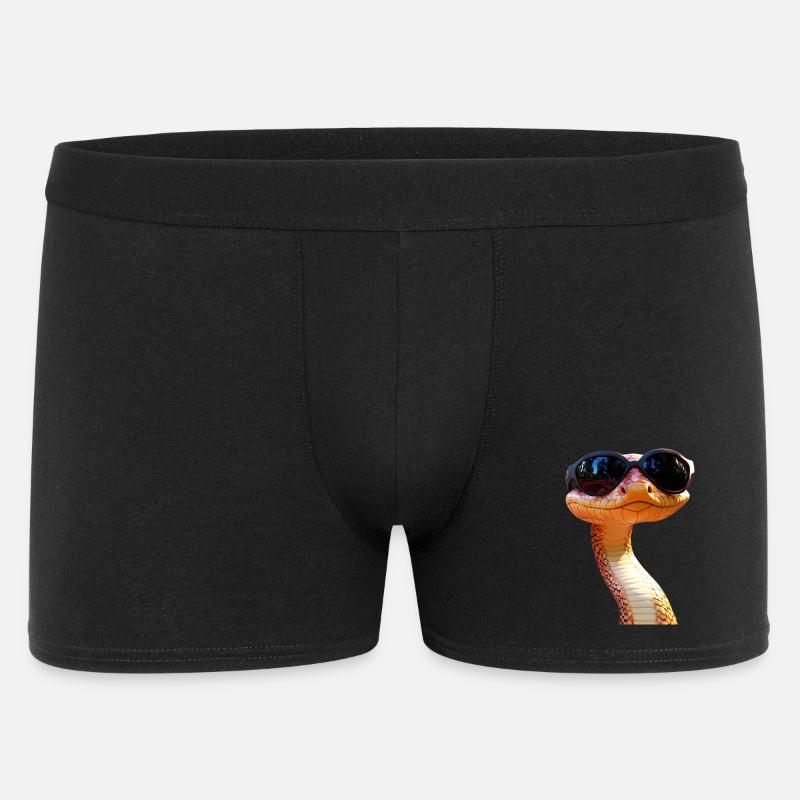 Schlange Python Kobra Mamba Klapperschlange Snake - Männer Boxer Shorts - Schwarz