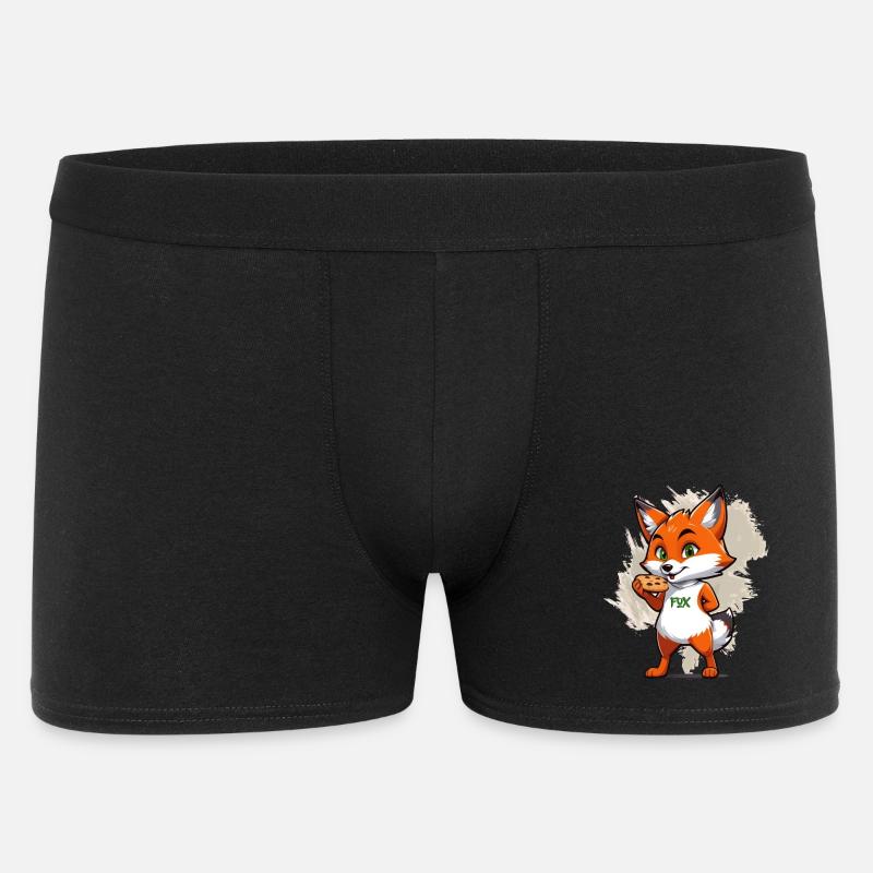 Fox with biscuits - Men's Boxer Shorts - black