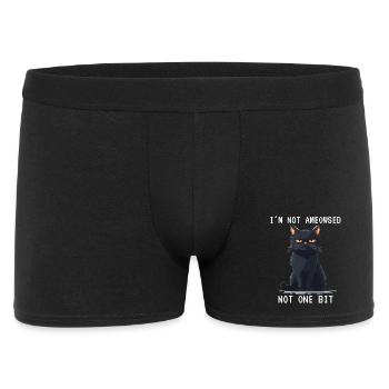 I'm Not Ameowsed Pixelart Grimmige Katze Pixel - Männer Boxer Shorts - Schwarz - Vorne