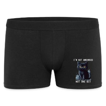 I'm Not Ameowsed Schwarze Katze Pixelart Pixel - Männer Boxer Shorts - Schwarz - Vorne