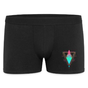 Tannenbaum Vaporwave Synthwave 90er 80er sunset - Männer Boxer Shorts - Schwarz - Vorne