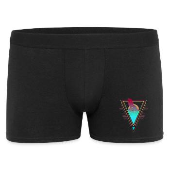 Wolf Vaporwave Synthwave 90er 80er sunset - Männer Boxer Shorts - Schwarz - Vorne