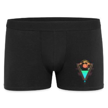 Schimpanse Vaporwave Synthwave 90er 80er sunset - Männer Boxer Shorts - Schwarz - Vorne