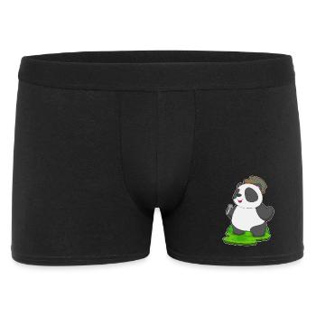 Panda Singer Chant au micro - Boxer Homme - noir - Devant