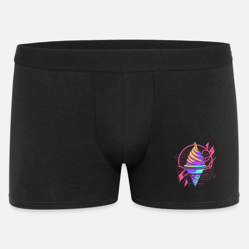 Ice Cream Cone Synthwave - Men's Boxer Shorts - black