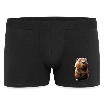 Biber Motiv Biberflüsterer Nagetiere Süßer Biber - Männer Boxer Shorts - Schwarz - Vorne