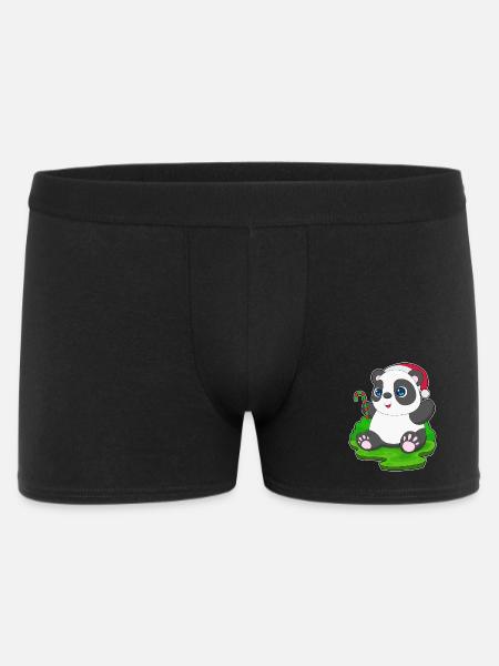 Panda Canne de Noël - Boxer Homme - noir