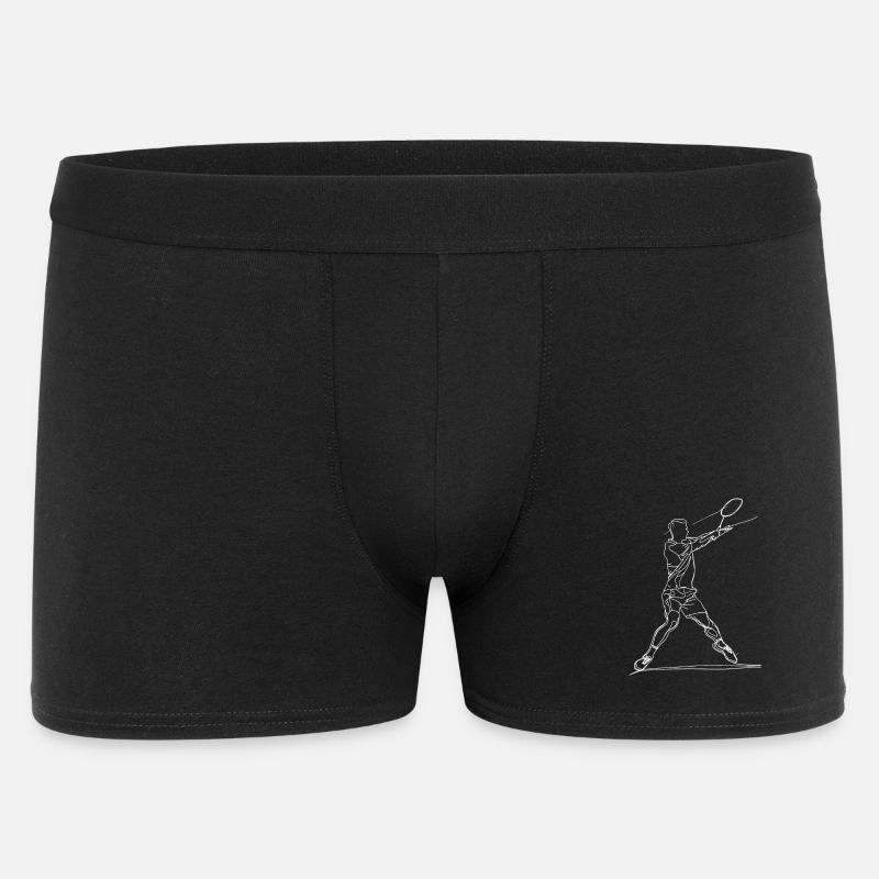 Badminton Junge Line Art - Männer Boxer Shorts - Schwarz