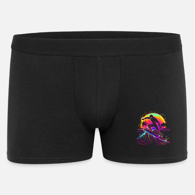 Surfer Vaporwave - Männer Boxer Shorts - Schwarz