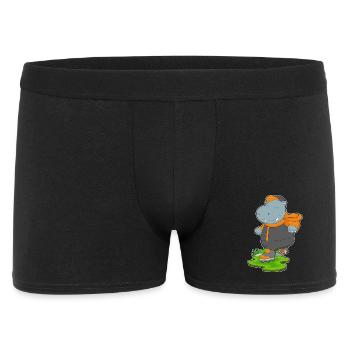 Hippopotamus Inline skating Inline skates - Men's Boxer Shorts - black - Front