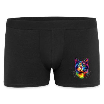Cat Colorful Rainbow Colors Popart Cat Mom Cats - Men's Boxer Shorts - black - Front