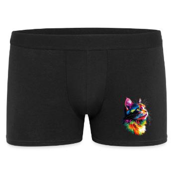Cat Colorful Rainbow Colors Popart Cat Mom Cats - Men's Boxer Shorts - black - Front